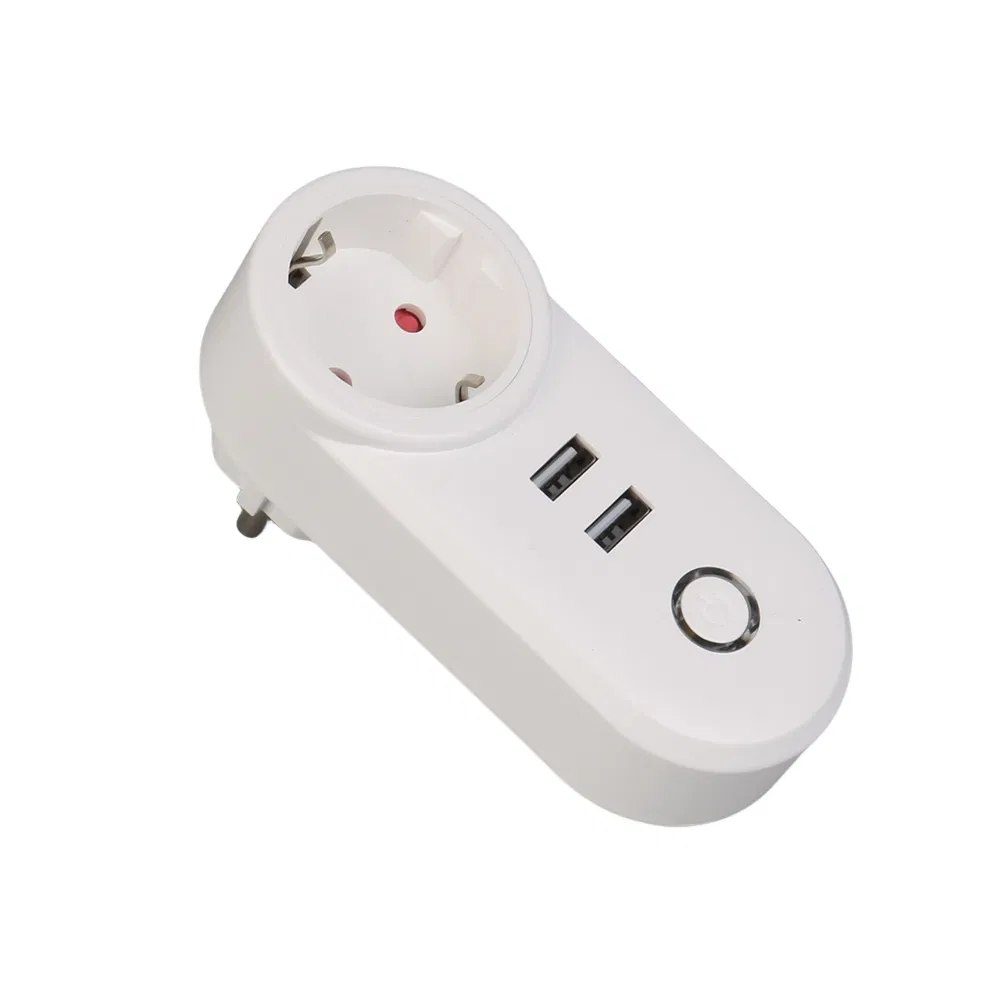 Tomada WiFi inteligente com portas USB e controle por voz