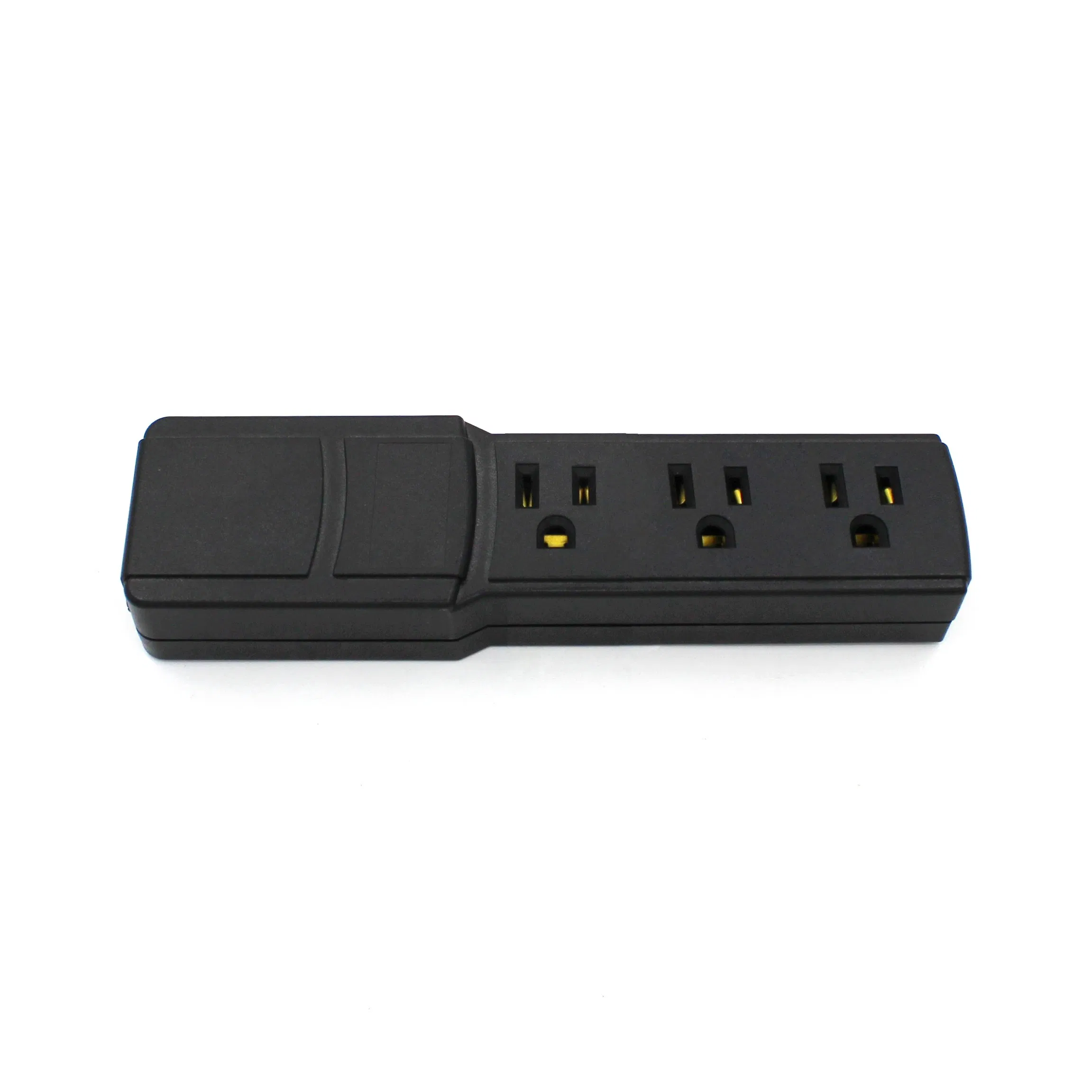 Protetor de Surto Bayu New Design Preto com Botão de Proteção Contra Sobrecarga Unidade de Energia Us 3-Outlets com Interruptor e USB para Móveis de Casa