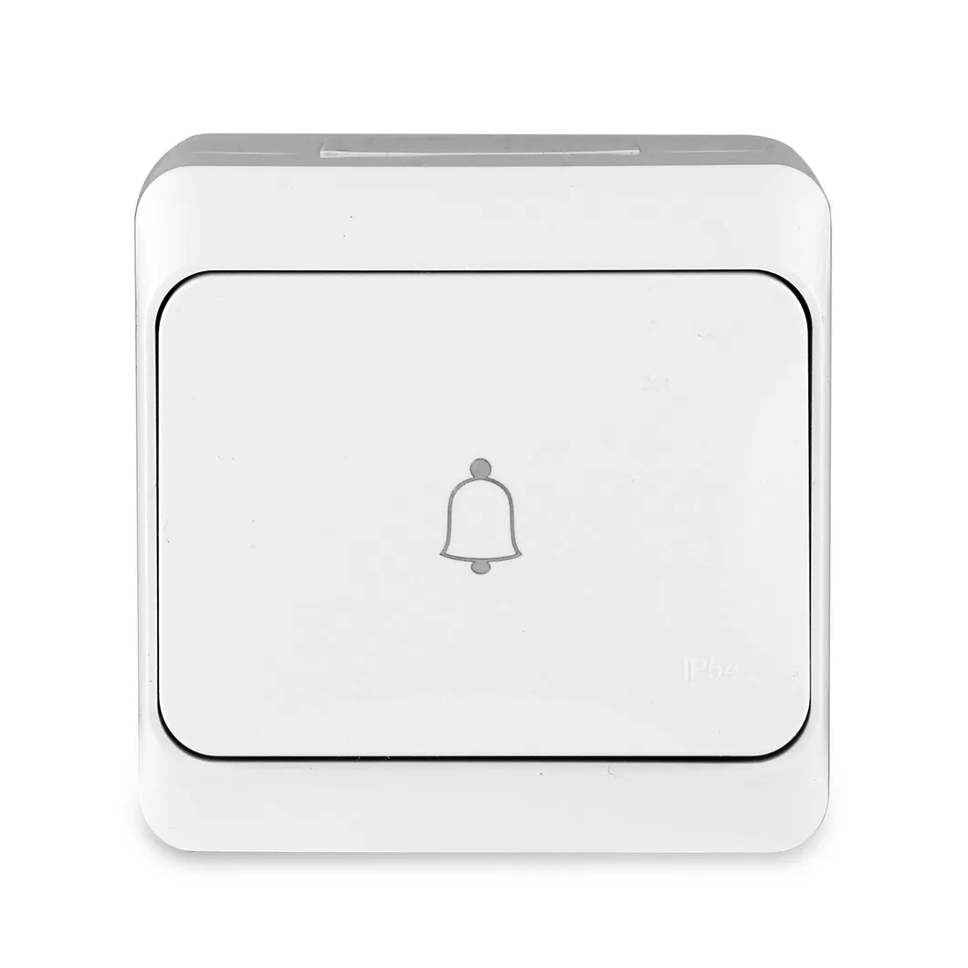 Padrão da UE IP54 Interruptor de Campainha de Parede à Prova d'Água, à Prova de Poeira e à Prova de Intempéries para Uso Externo em Material PC
