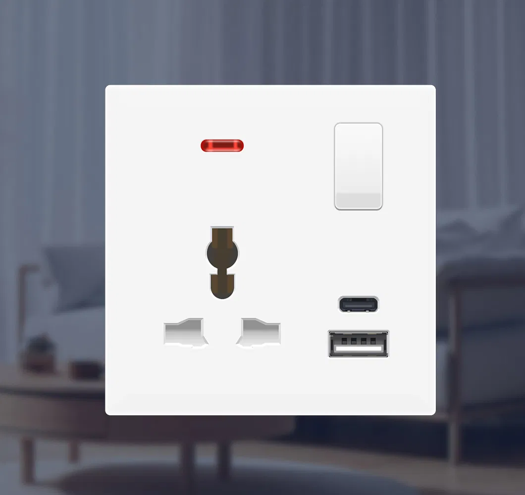 3 Tomada de parede tipo C com plugue USB e preço de fábrica para carregamento USB