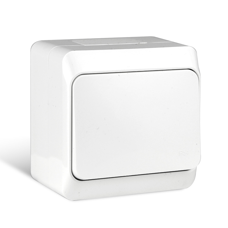 Padrão da UE IP54 À prova d'água para exteriores 1 Gang1 Interruptor de luz de parede elétrico de botão de pressão de 2 vias