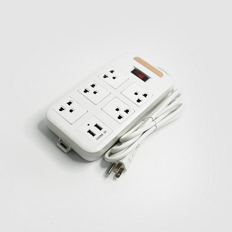 Protetor de Surto Americano 6 Tomada AC com Portas de Carregamento USB Extensão Personalizada de Filtro de Linha