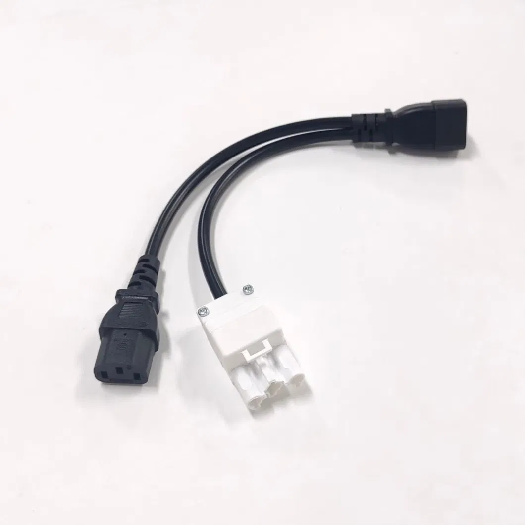 Cabo divisor Y de conector coaxial RF IEC C14 para IEC C13/ St18