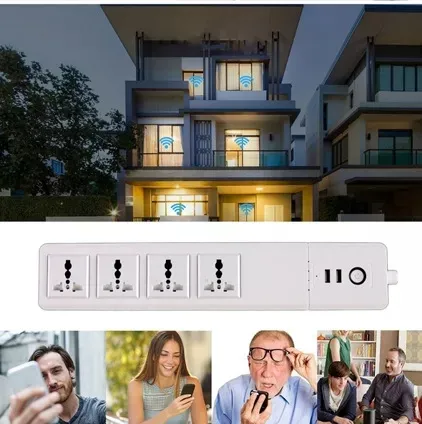 Plug de Luz LED WiFi Inteligente, Faixa de Potência WiFi para Casa Inteligente