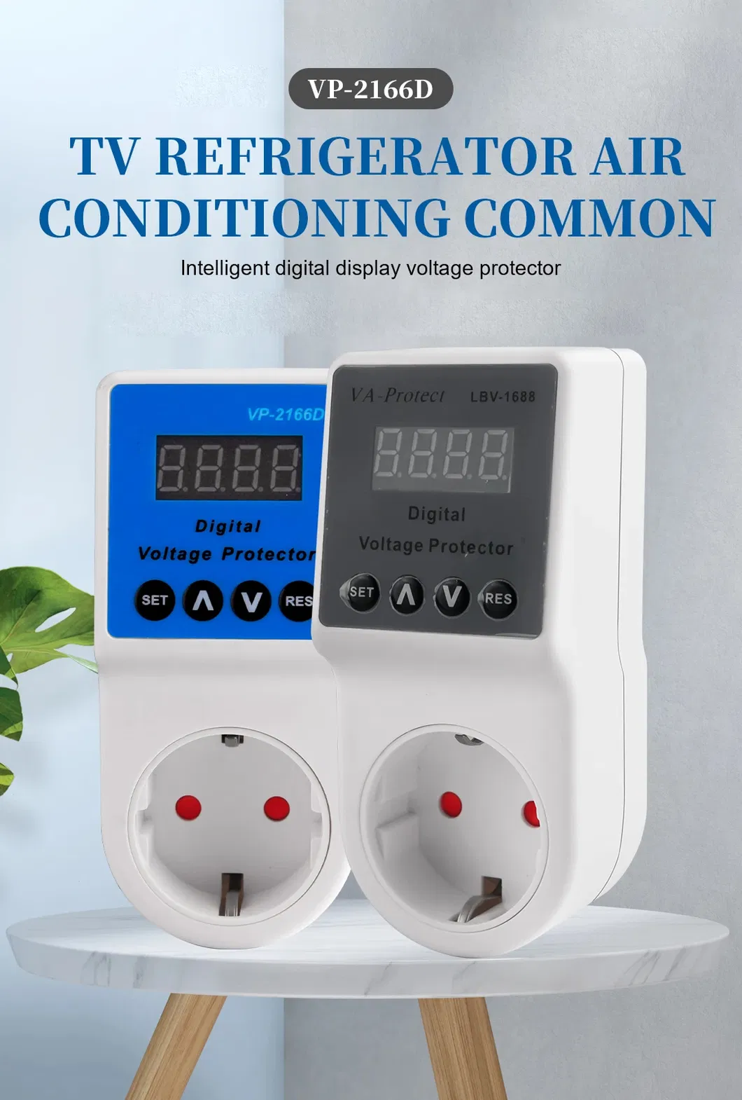 Protetor de Tensão e Corrente Automático Soquete AC 110V 220V Ajustável 16A Protetor de Surto de Energia Soquete Plugue EU