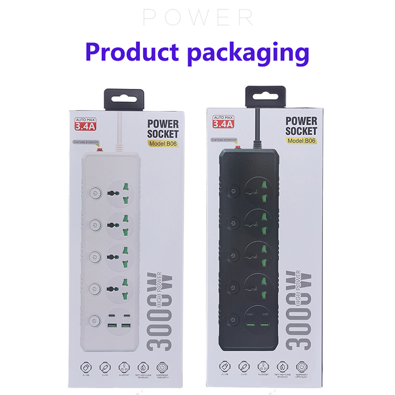 3000W Fitas de Energia Multi Plug de Alta Potência com 2 M Fio