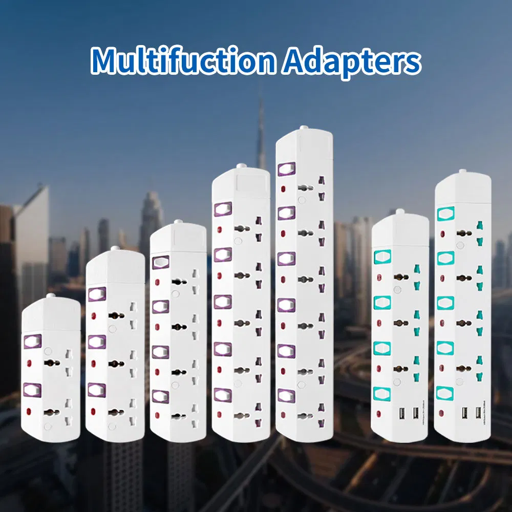 Adaptador de tomada universal em forma de T 3 com plugue do Reino Unido
