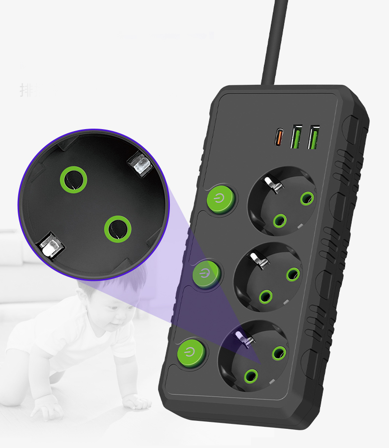 2500W Fita de Potência Alta da UE 2 M Fio Interruptor Independente de Fita de Potência