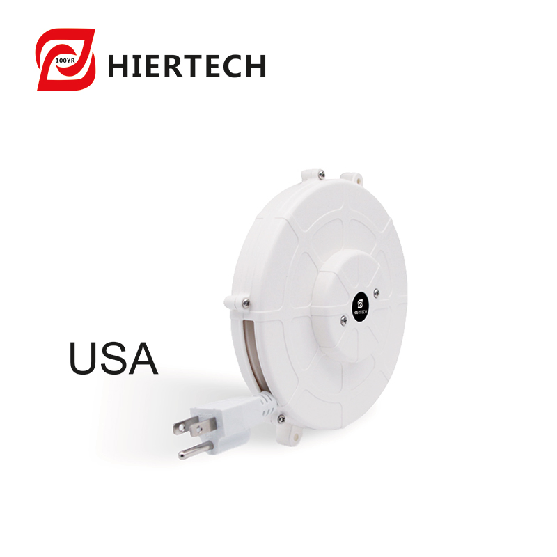 HIERTECH Extensão de Plugue Padrão Americano Bobina de Cabo Retrátil