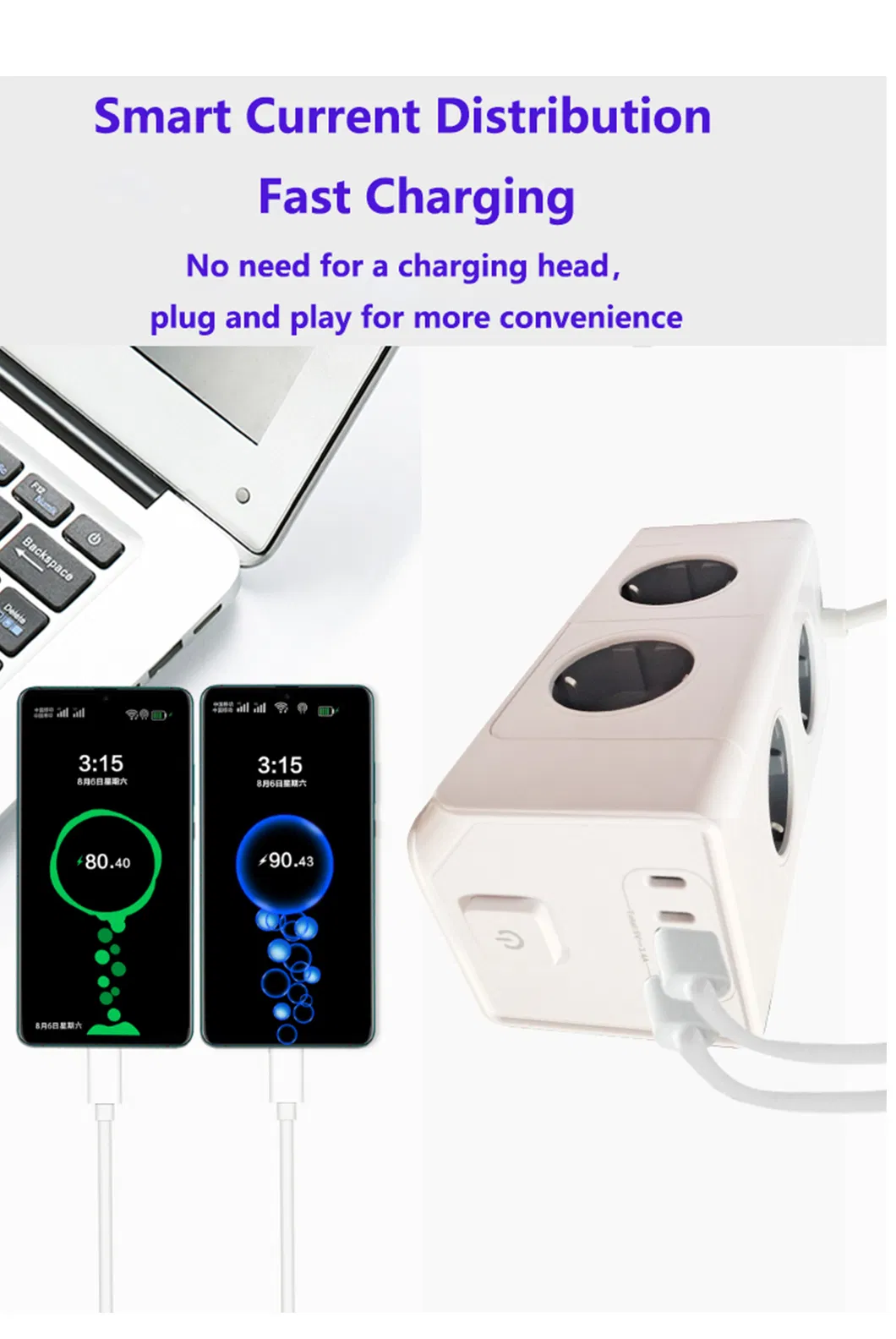 Carregamento Rápido Boa qualidade Alta Potência 3680W Régua de Energia Personalizada