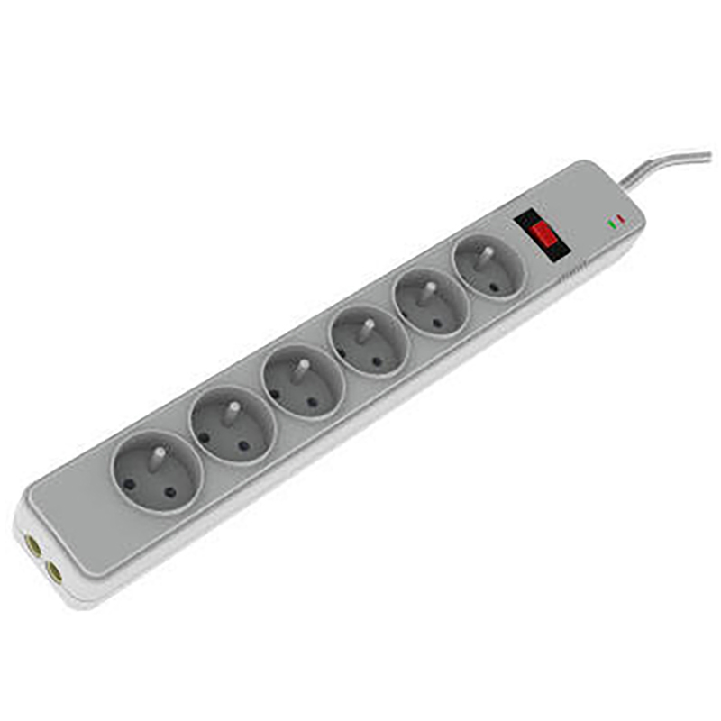 4/6 Régua de Energia USB Inteligente com Protetor contra Sobretensão para França e Polônia