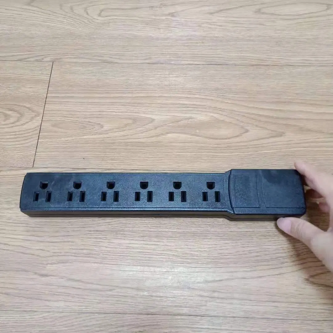 Unidade de Potência Bayu Novo Design Preto e Branco com Protetor contra Sobretensão para Móveis 6-Outlets