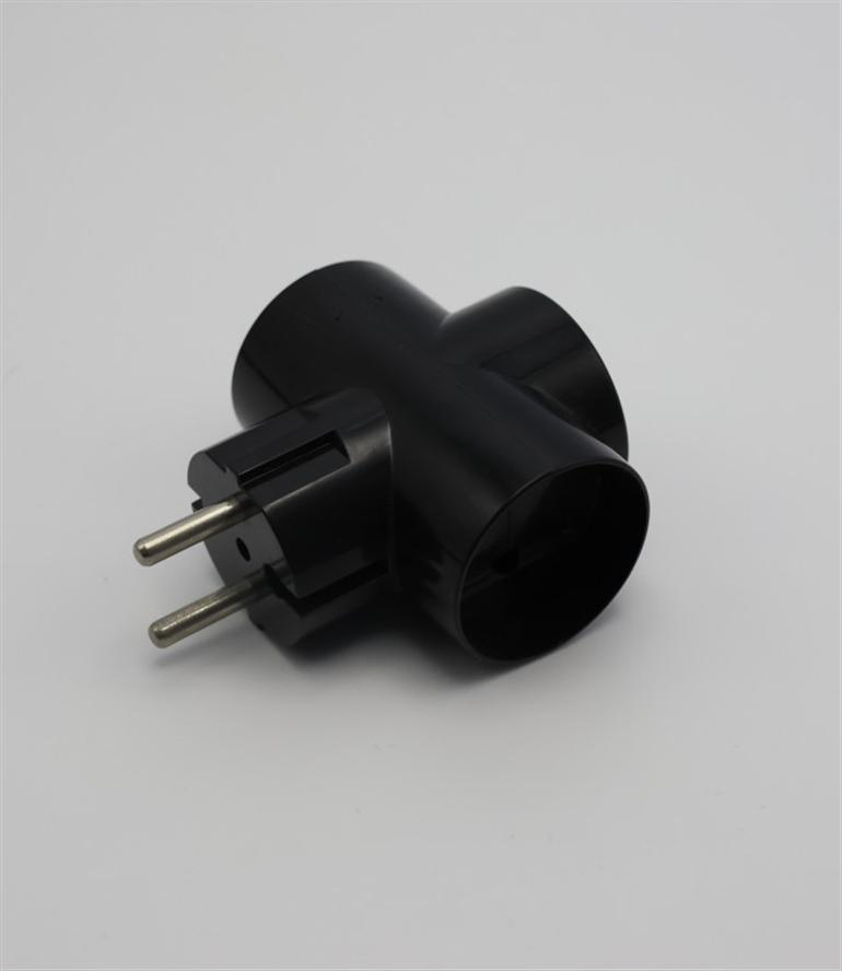Adaptador de Energia Multi Tomada Preto com Plugue Europeu para Expansão de Soquete de Aparelhos Domésticos