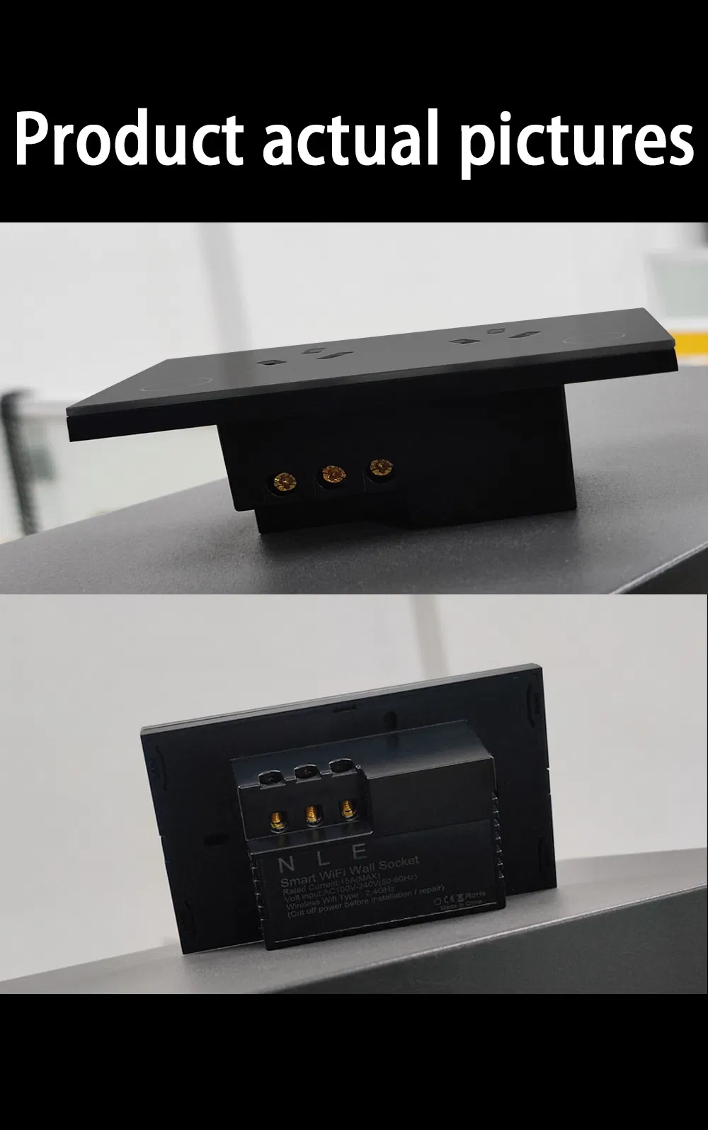 Painel de Vidro Temperado para Tomada Inteligente Graffiti Smart WiFi Padrão Australiano Padrão Americano Padrão Tailandês 15A
