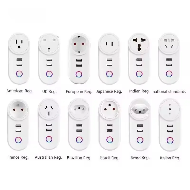 Tomada Inteligente WiFi Zigbee da UE com Monitoramento de Energia, Apresentando Design Invertido, Uso em Toda a Casa