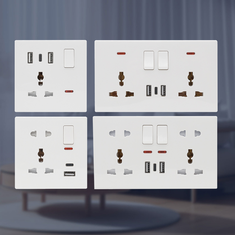 3 Tomada de parede tipo C com plugue USB e preço de fábrica para carregamento USB