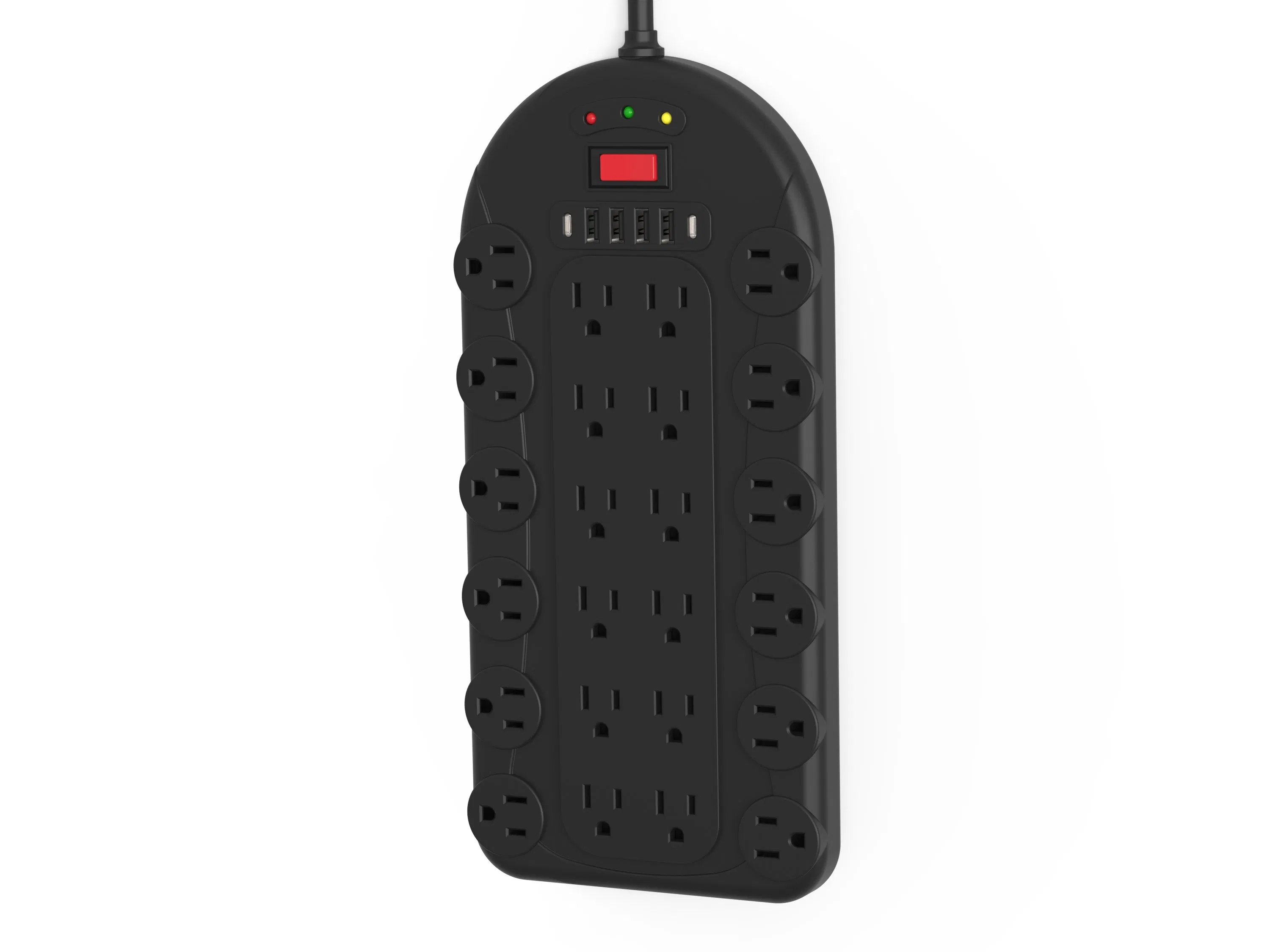 2025 O Mais Novo 24-Outlet Protetor de Surto Branco com Carregador USB Tipo C