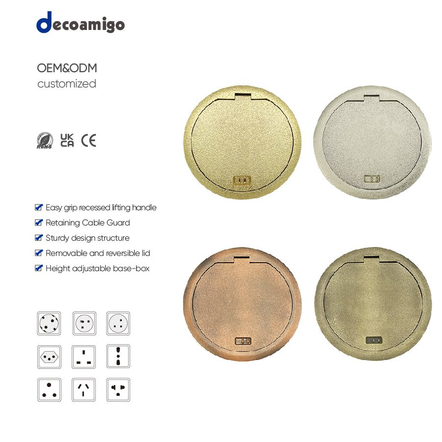 Caixa de Piso Decoamigo Soquete de Mesa à Prova d'Água Tomada Elétrica