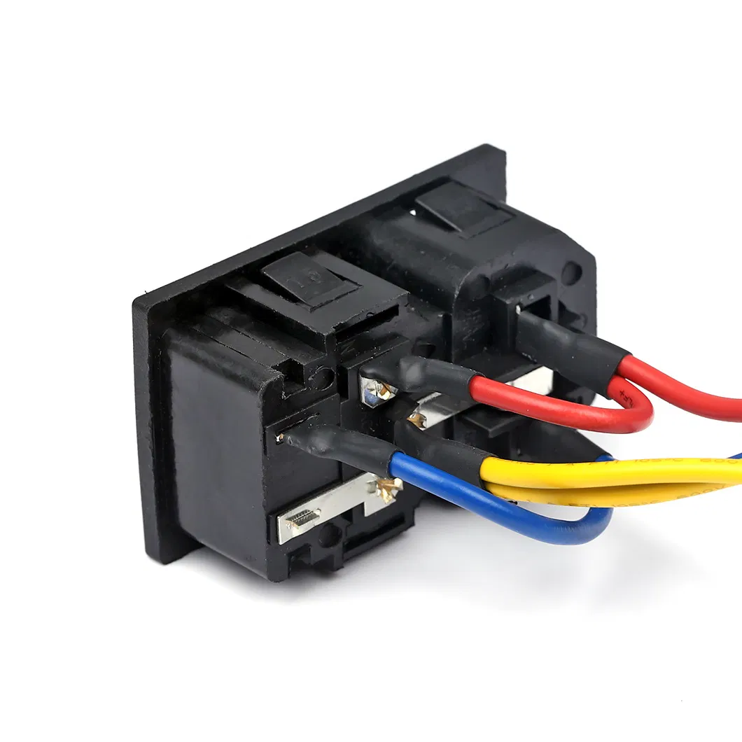Conector AC Design Integrado C13+C14+10A 250V Fusível Tomada Macho+Fêmea Soquete