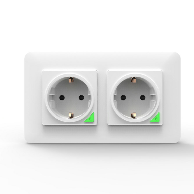 Plugue de Energia Wi-Fi Tuya Smart 16A Padrão EU em Tomada de Parede Suporte a Múltiplas Combinações
