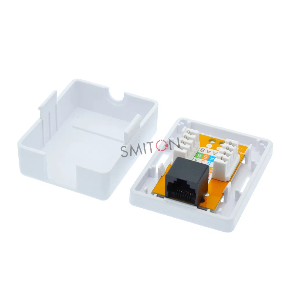 1port RJ45 UTP CAT6 Caixa de Junção de Rede de Porta Única para Montagem em Superfície na Parede
