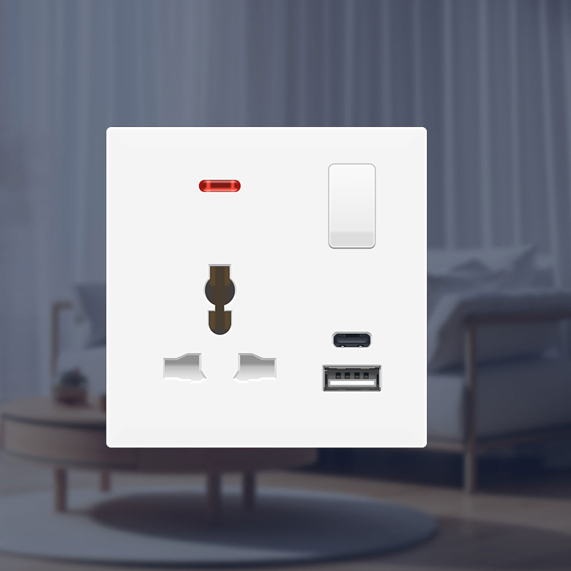 3 Tomada de parede tipo C com plugue USB e preço de fábrica para carregamento USB
