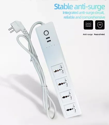 Plug de Luz LED WiFi Inteligente, Faixa de Potência WiFi para Casa Inteligente