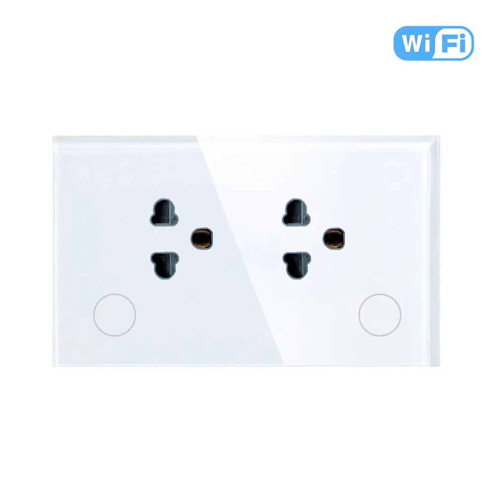 Painel de Vidro Temperado para Tomada Inteligente Graffiti Smart WiFi Padrão Australiano Padrão Americano Padrão Tailandês 15A