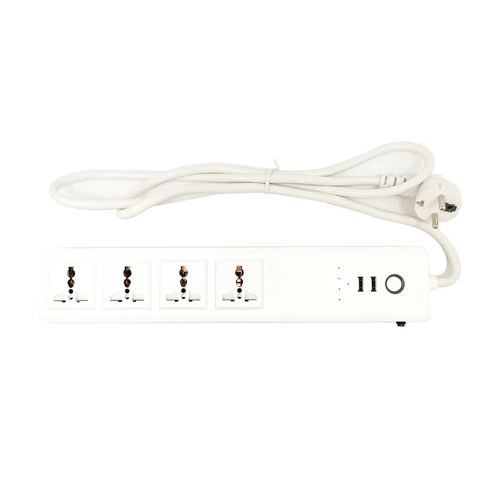 Plug de Luz LED WiFi Inteligente, Faixa de Potência Inteligente para Casa com Proteção contra Surto, com 4 Tomadas AC e 2 Portas USB