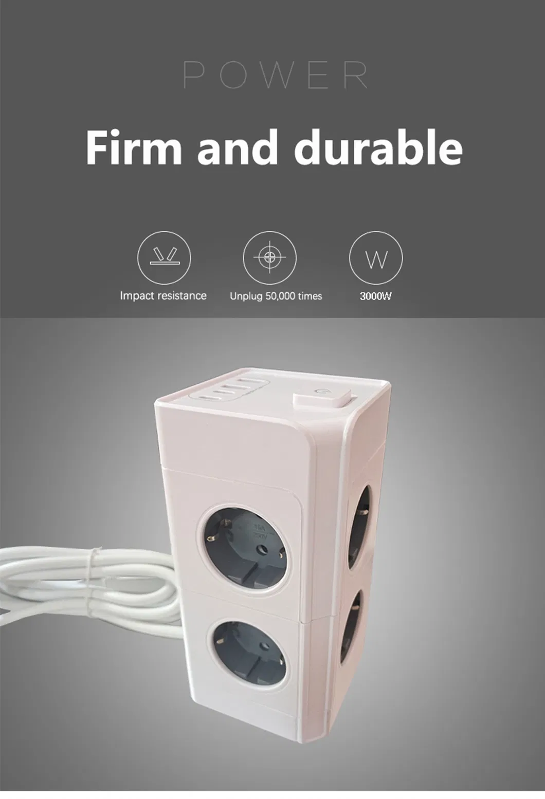 Carregamento Rápido Boa qualidade Alta Potência 3680W Régua de Energia Personalizada
