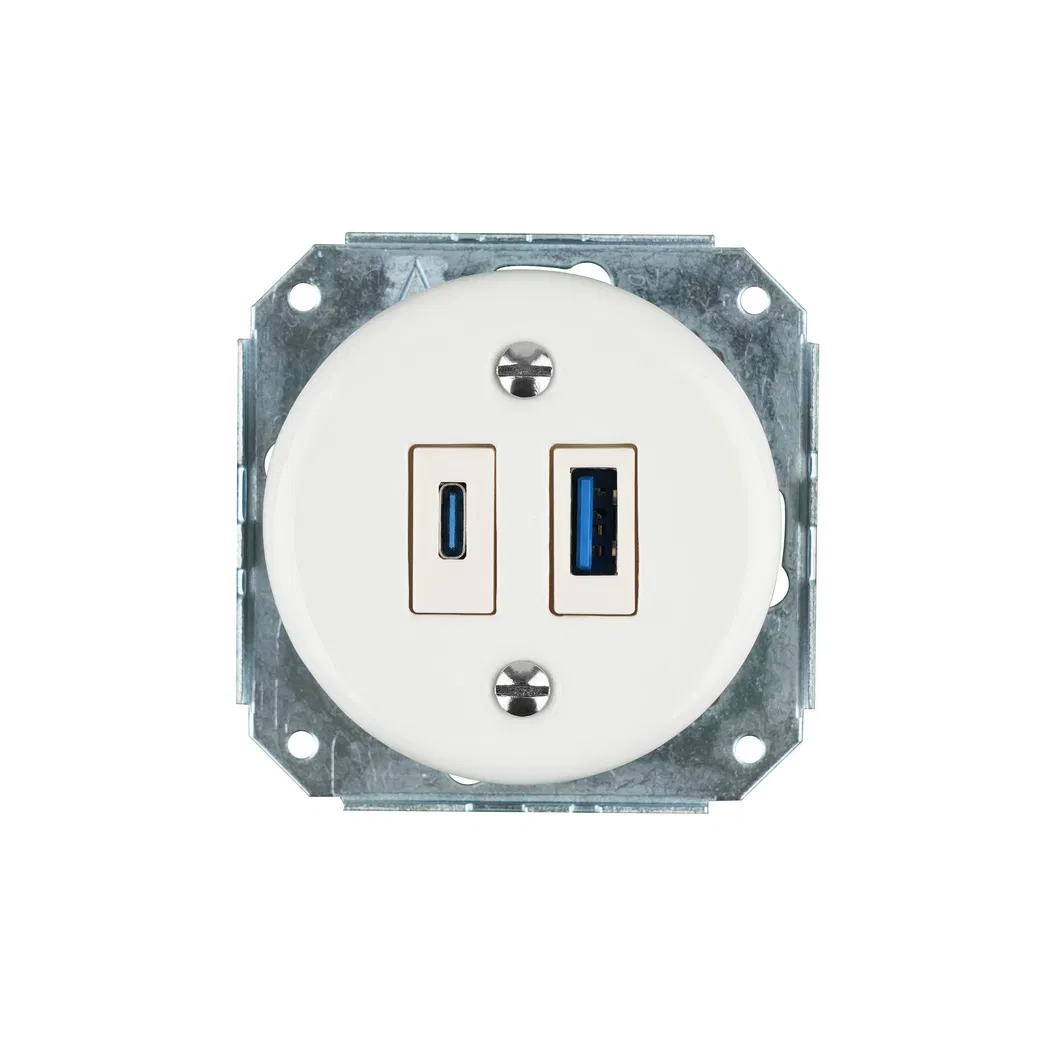 Tomada de Carregamento USB a&C do Reino Unido 5V 4A Montada na Parede Flush