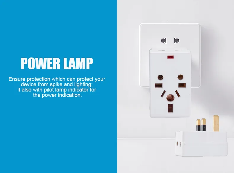 Adaptador de Plugue Multi Socket AC 13AMP Ótimo para Viagens Transnacionais