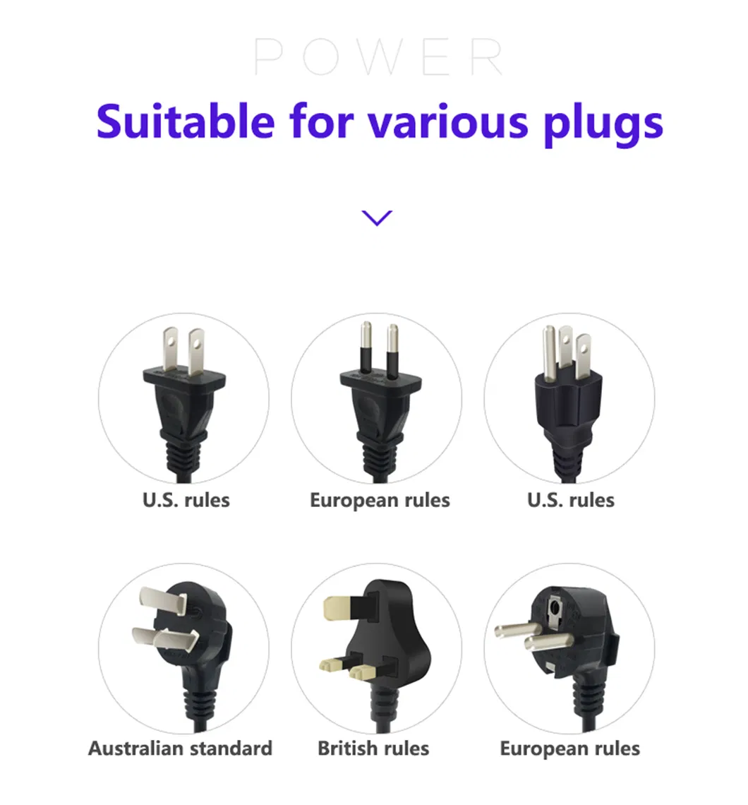 3000W Fitas de Energia Multi Plug de Alta Potência com 2 M Fio