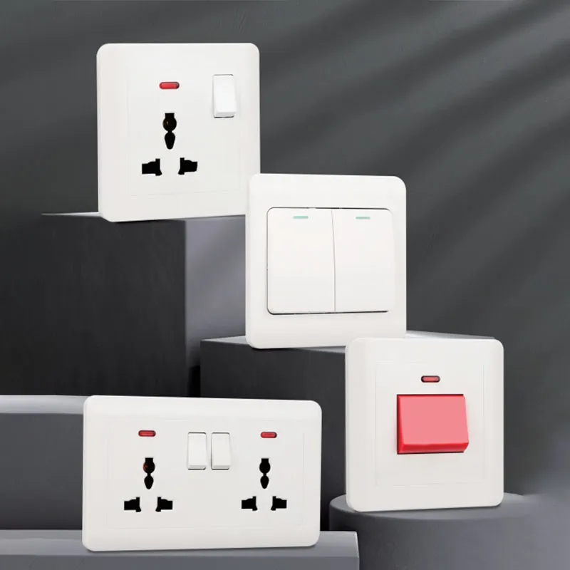 Fornecimento Direto de Fábrica Pode Ser Personalizado com Interruptor de Controle Duplo de Quadro de PC Padrão do Reino Unido com Tomada de Parede para Carregamento USB