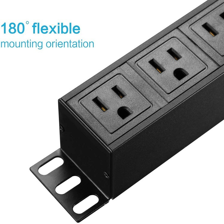 6-Outlet Protetor de Surto de Metal Pesado com Braçadeiras de Montagem
