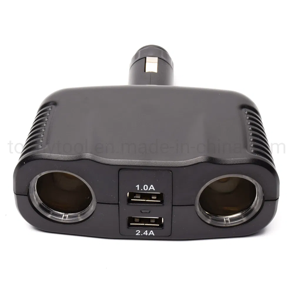 Carregador de Carro USB C, Adaptador Divisor de Isqueiro 2 Soquete Tipo C Multi Tomada de Energia 12V/24V com 3.4A Porta USB Dupla