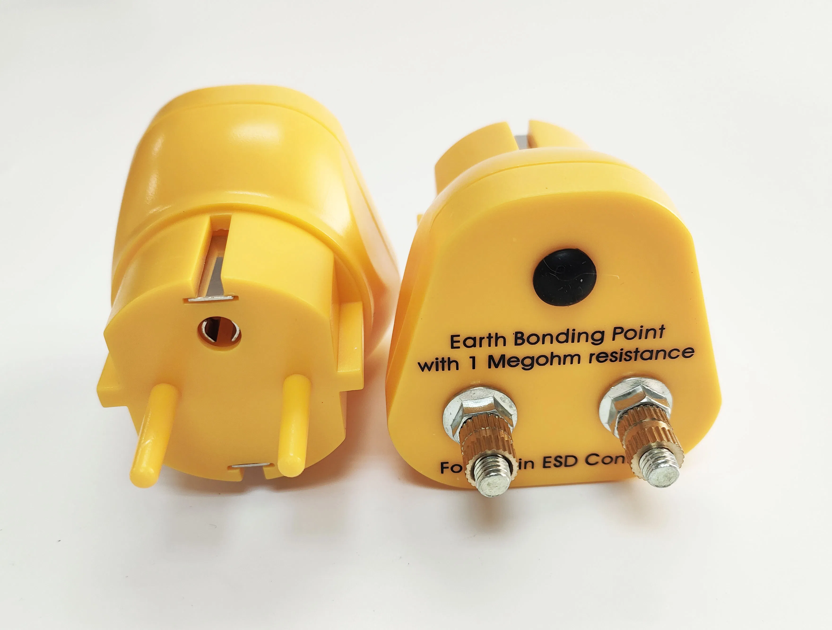 Conector de Aterramento ESD Profissional da UE com 1 Soquete Banana &amp; 2 M5 Parafusos - 1MΩ Ponto de Ligação à Terra para Controle Estático Industrial