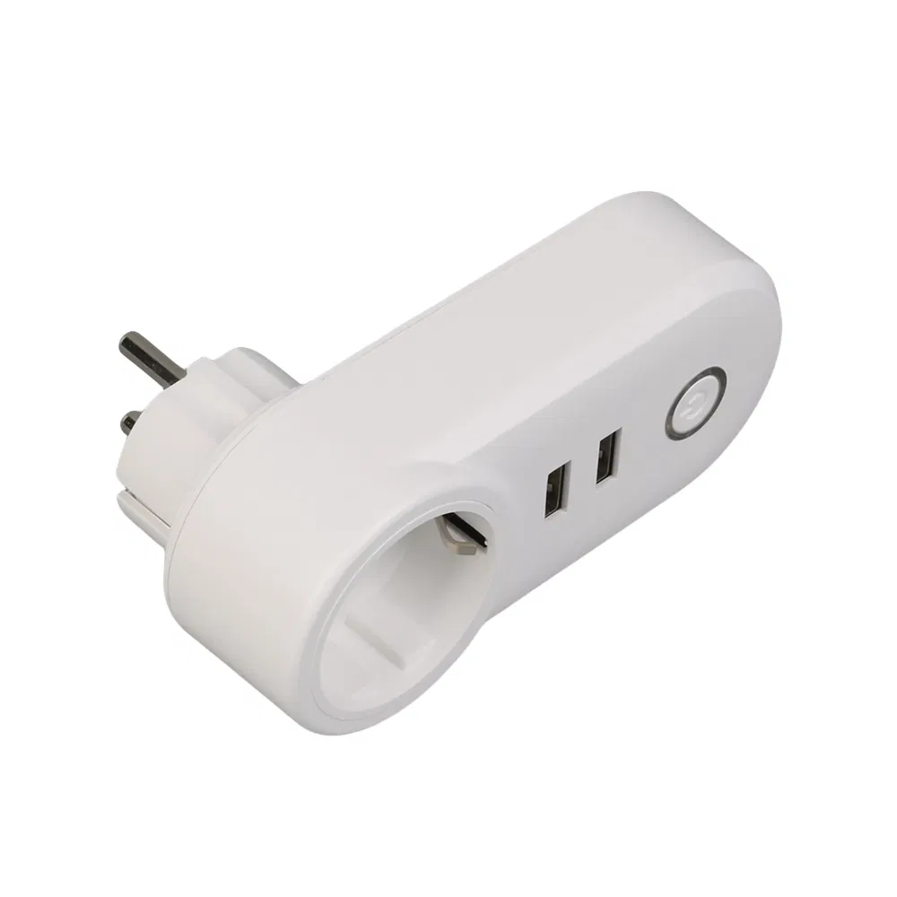 Tomada WiFi inteligente com portas USB e controle por voz