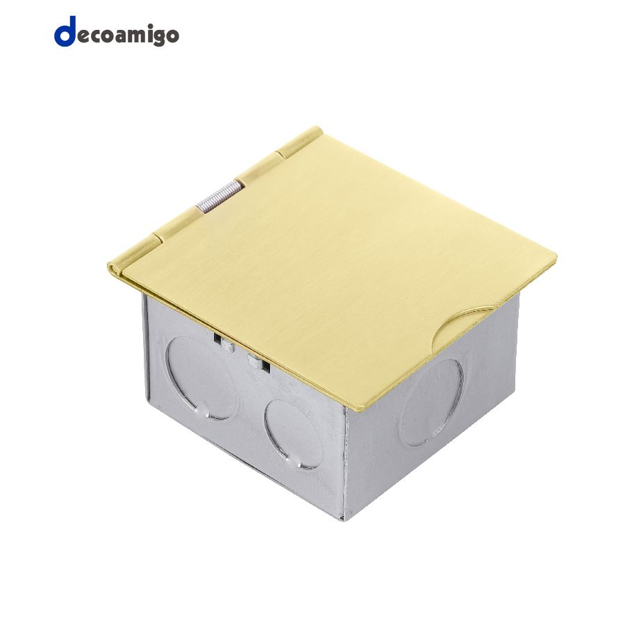 Caixa de Soquete de Chão Mini Flip-up Decoamigo Ouro Prata à Prova d'Água Tomada Elétrica