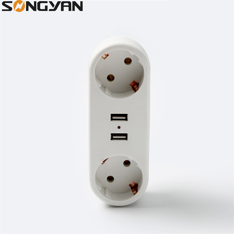 Adaptador de Viagem com USB 16A com Tomada de Multi Conversão Aterrada