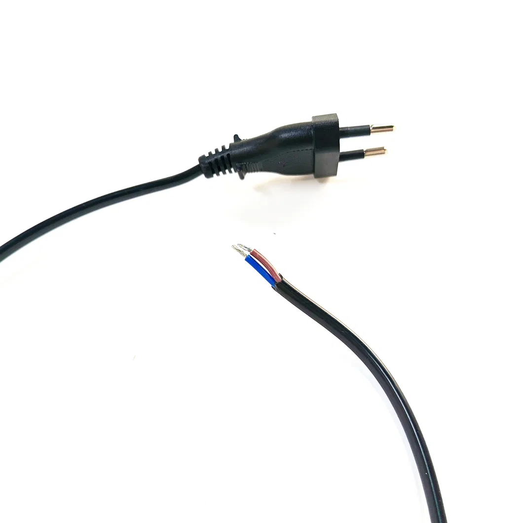 2pin Fonte de Alimentação da UE 2X0.75mm2 Cabo de Extensão Retrátil 2m