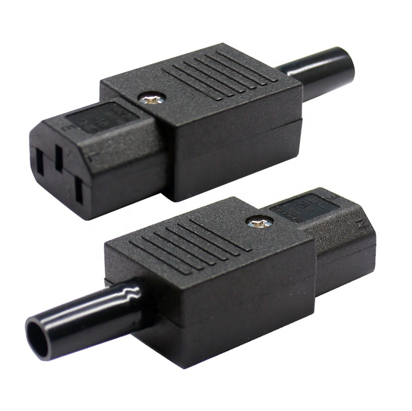 15A 250V 3 Conector Fêmea de Adaptador de Energia Rewireable IEC C13 para C14 Conector