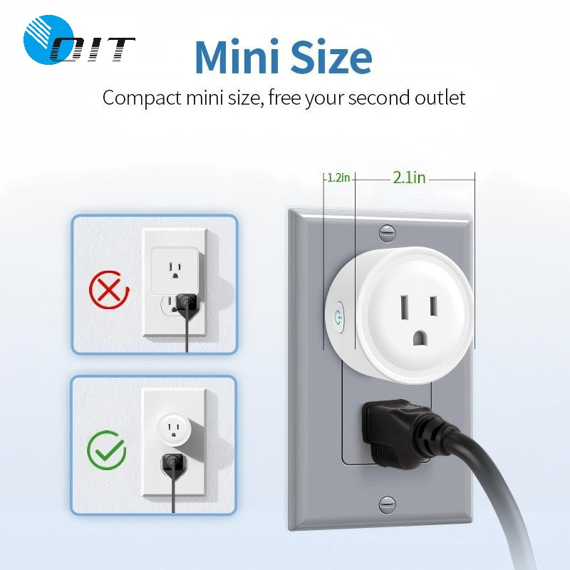 Plugue WiFi Inteligente com Monitoramento de Energia para EUA, Canadá, México