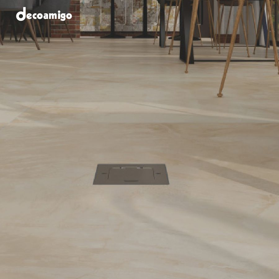 Caixa de Piso Pop-up Decoamigo com Múltiplas Tomadas Elétricas para Escritório e Conferência