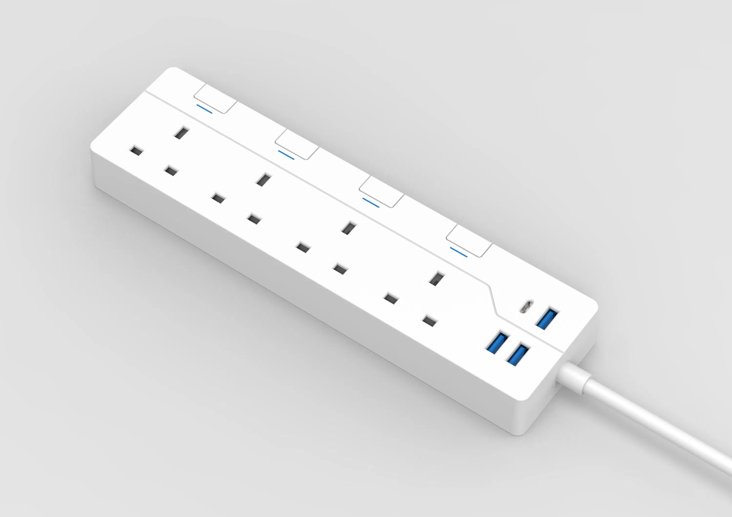 4 Protetor de Surto de Tomada BS, Extensão de Linha Única e Soquete USB