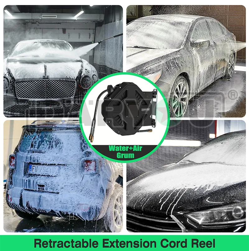 Reel de Cabo Extensível Retrátil para Água/Ar para Beleza de Carro