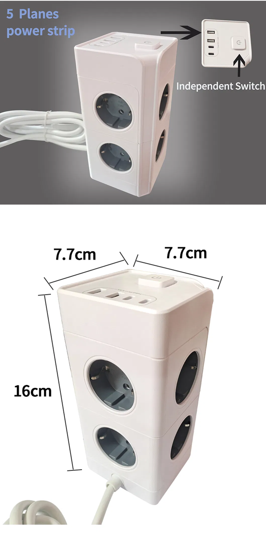 Carregamento Rápido Boa qualidade Alta Potência 3680W Régua de Energia Personalizada
