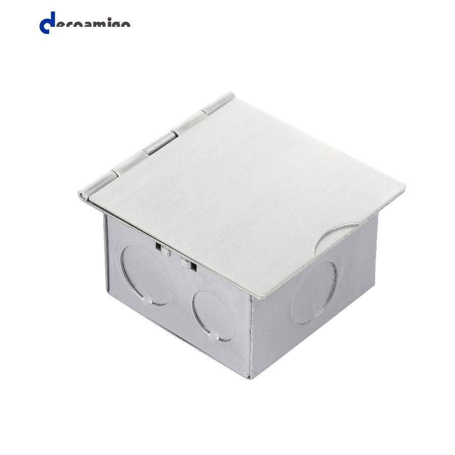 Caixa de Soquete de Chão Mini Flip-up Decoamigo Ouro Prata à Prova d'Água Tomada Elétrica