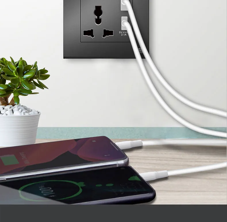 Tomadas Elétricas Inteligentes com Portas de Carregamento USB Duplas