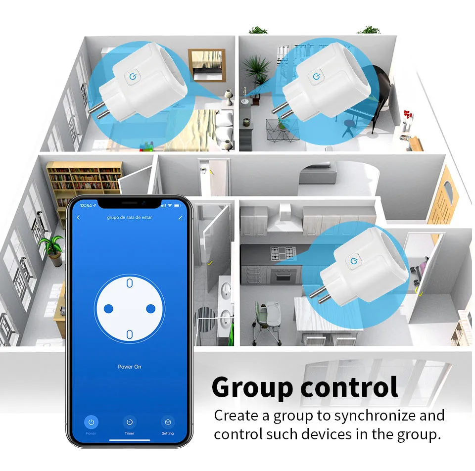 16A EU Google Home Tuya Tomada Inteligente de Parede Controle Remoto Mini WiFi Plugue Inteligente